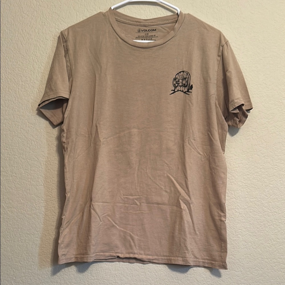 Volcom Tan Short Sleeve Tee Casual Comfort